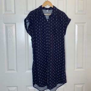 Old Navy Button Down Shirt Dress Full Shirttail Hem Women’s Large B2309